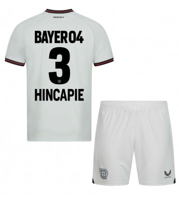 Bayer Leverkusen Piero Hincapie #3 Udebanesæt Børn 2023-24 Kort ærmer (+ korte bukser)